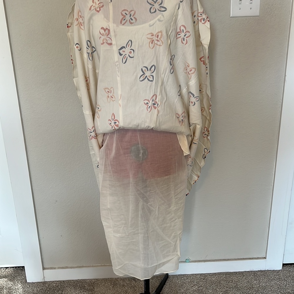 ✨NEW✨ Rebecca Taylor Flame Fleur Linen-Blend Midi-Dress - Size 4 - Picture 12 of 14
